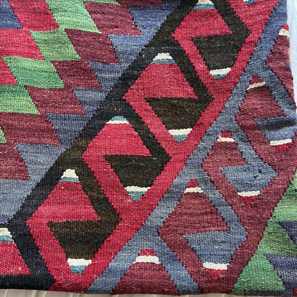 🇹🇷Turkish Kiln pillow. 18” x 30” long. Red and green are the main colors OOAK - Picture 5 of 13